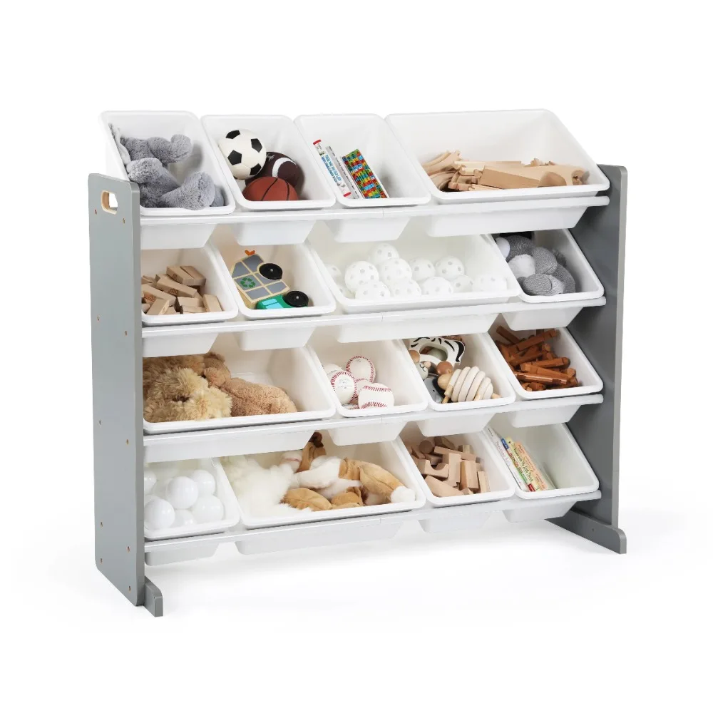 

Child Toy Storage Box for Toys Free Shipping Plastic Organizing Boxes Children Wood and Plastic Organizer Rack With 16 Bins Kids