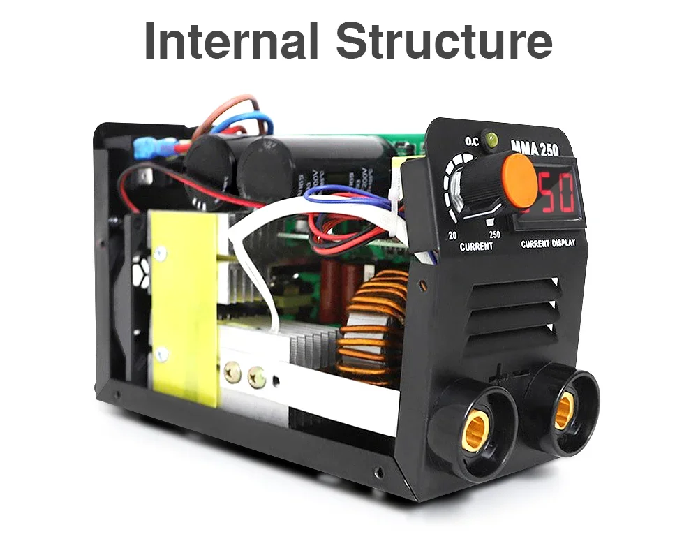 Tragbares Inverter-Schweißgerät ZX7 250 A 220 V 3,8 kW MMA IGBT Lichtbogenschweißgerät für Autoreparatur, kompaktes, leichtes Stabschweißgerät – Detail 6