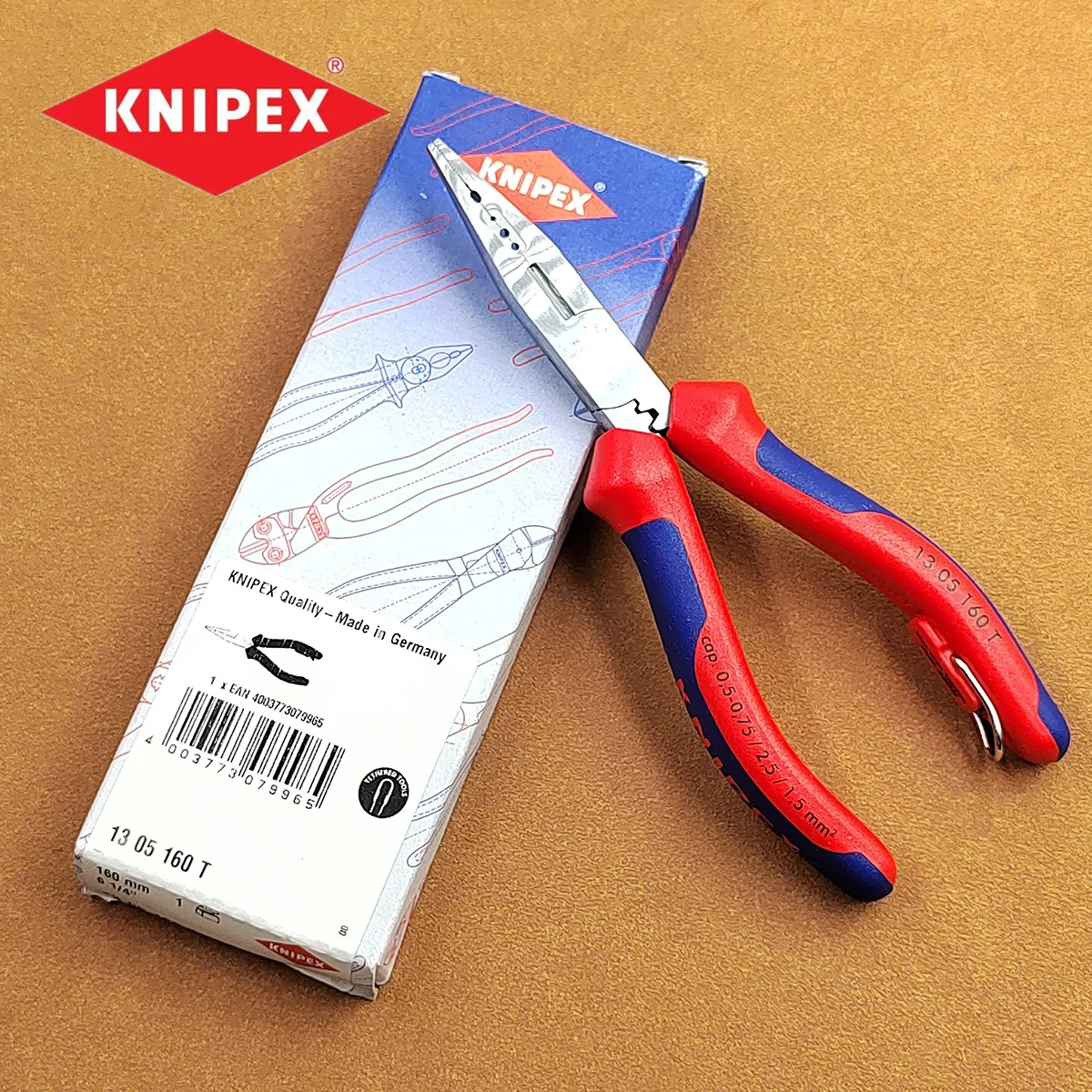 KNIPEX-electricista Parker de Alemania con hebilla de cuerda de seguridad,  13, 05, 160 T /1305160T