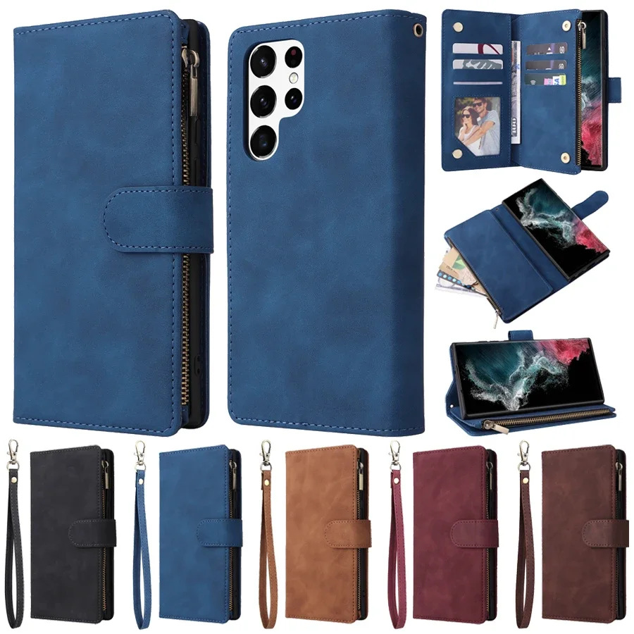 

Кожаный чехол-книжка в стиле ретро для Samsung Galaxy S23 Ultra S22 Plus S21 FE S20 FE S10 S9 S8 Note 20 Ultra 10 Lite 9