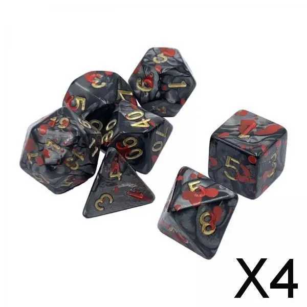 

2-4pack 7 Pieces Polyhedral Dices Set Entertainment Toy for Party Game Tabletop