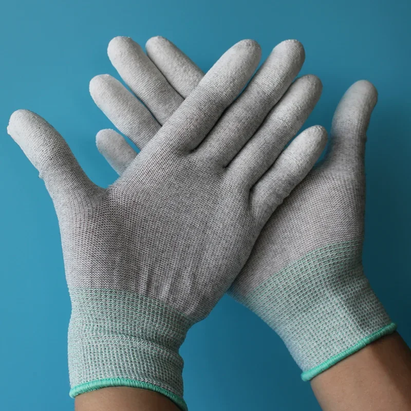 5pair Antistatic Gloves Anti Static ESD Electronic Working Gloves pu coated palm coated finger PC Antiskid for Finger Protection