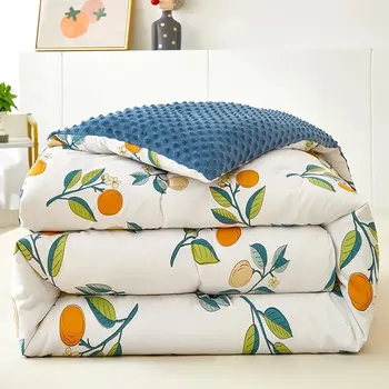 콩 솜털 이불, 싱글 더블, 두꺼운 섬유 이불, 가을 및 겨울 상품 이미지