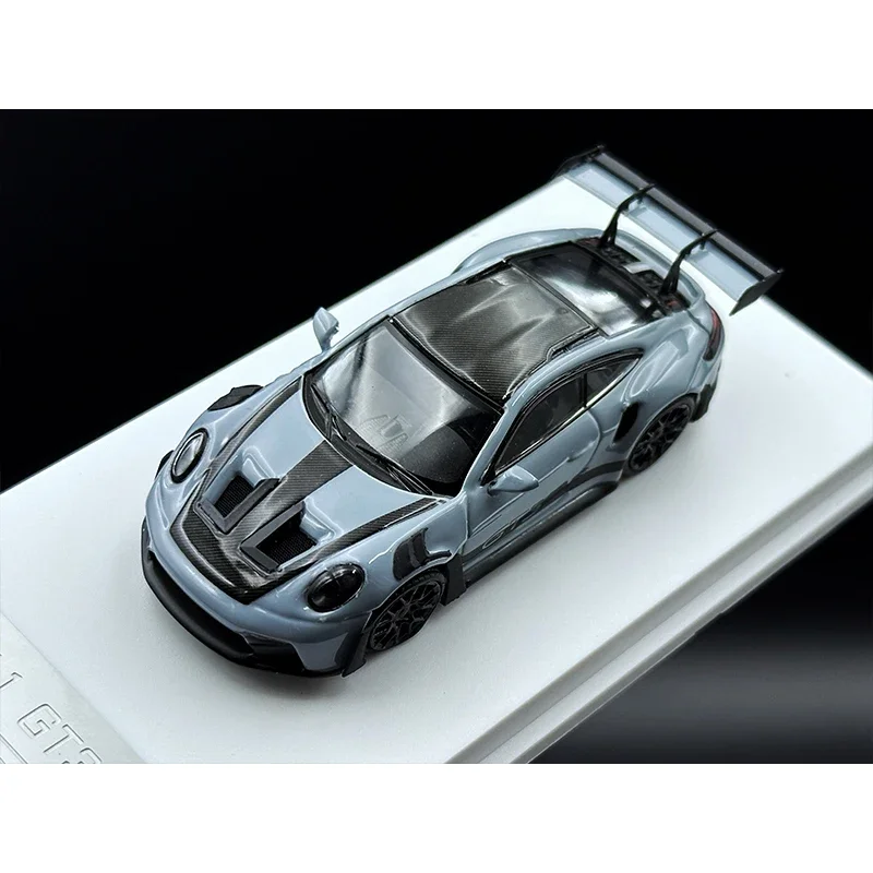 

SOLO 1:64 992 GT3RS GRAY Carbon Car Diecast Diorama Model Collect Miniature Carros Toys