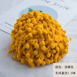 Vibrant Mini Pom Pom Lace Trim for Creative DIY Projects (Deep yellow)