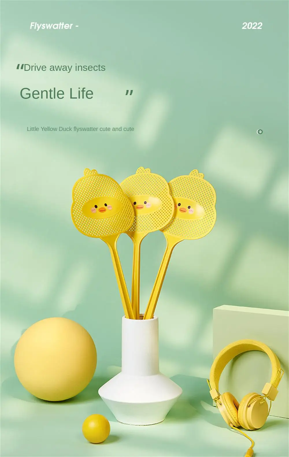 little yellow duck fly swatter Cute cartoon styling household fly swatter lengthened handle thickened Pest mosquito