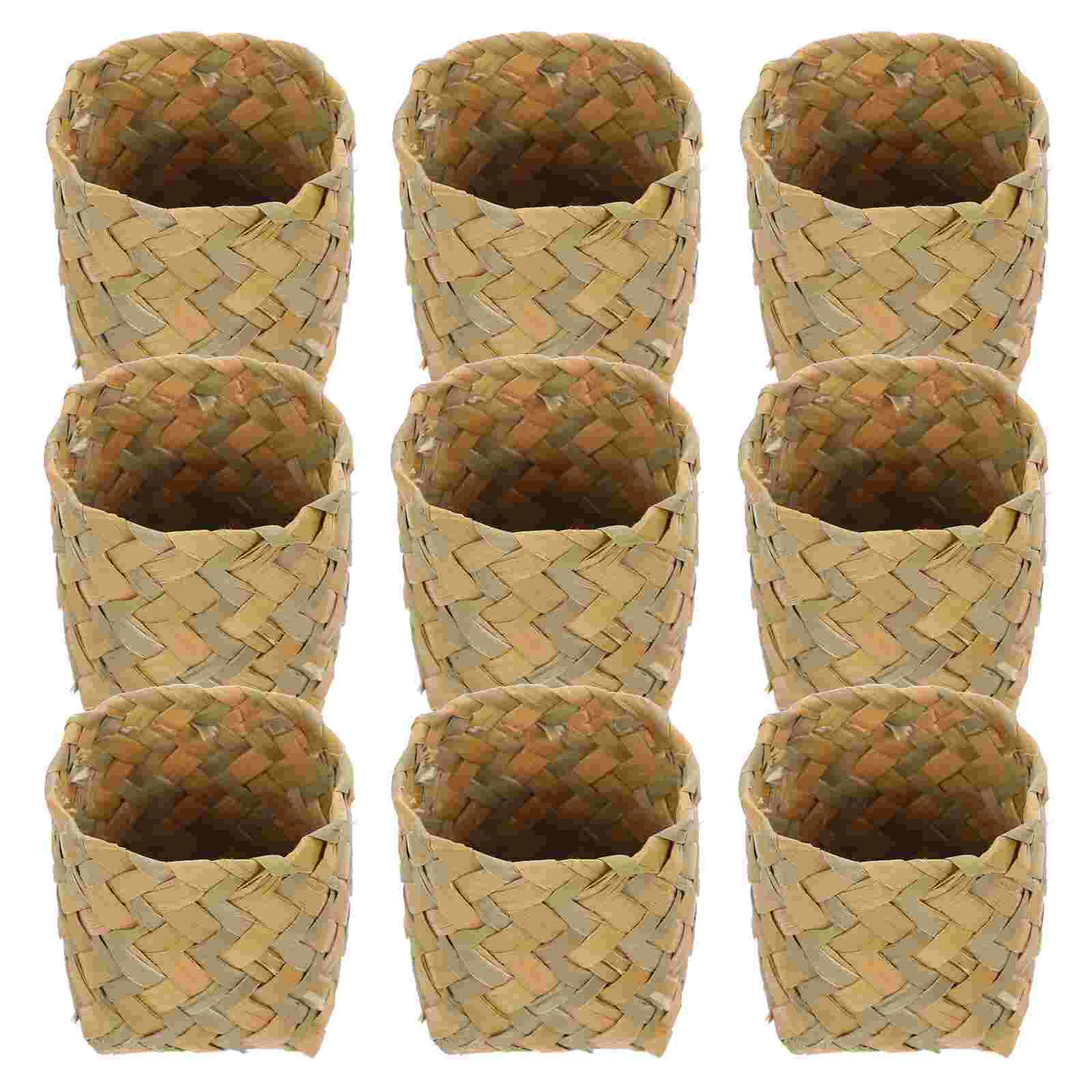

Straw Woven Candy Boxes Engagement Ring Box Mini Candy Basket Gift Container Wedding Party Favors