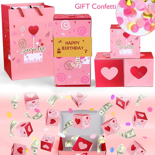 Surprise Gift Box Explosion Box Birthday Christmas for Card Money Exploding  Surprise Bounce Box Valentine Day Woman Friends Gift - AliExpress