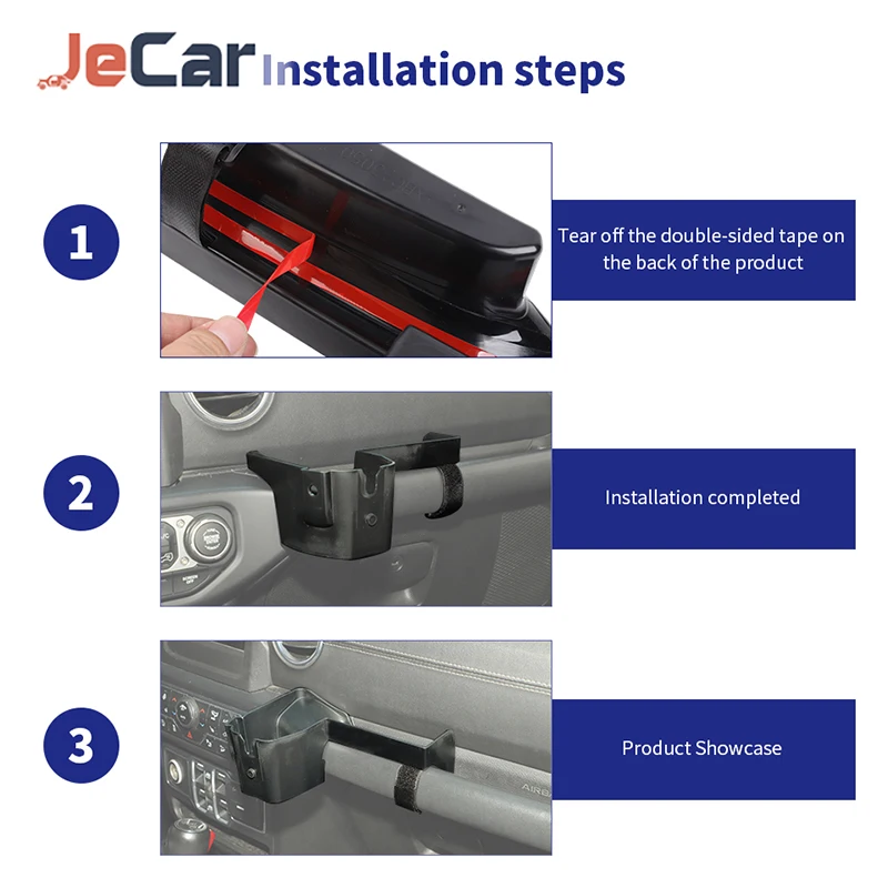 JeCar 자동차 승객석 팔걸이 전화 홀더 베이스 (Jeep Wrangler JL Gladiator JT 2018-2023 자동차 인테리어 액세서리)