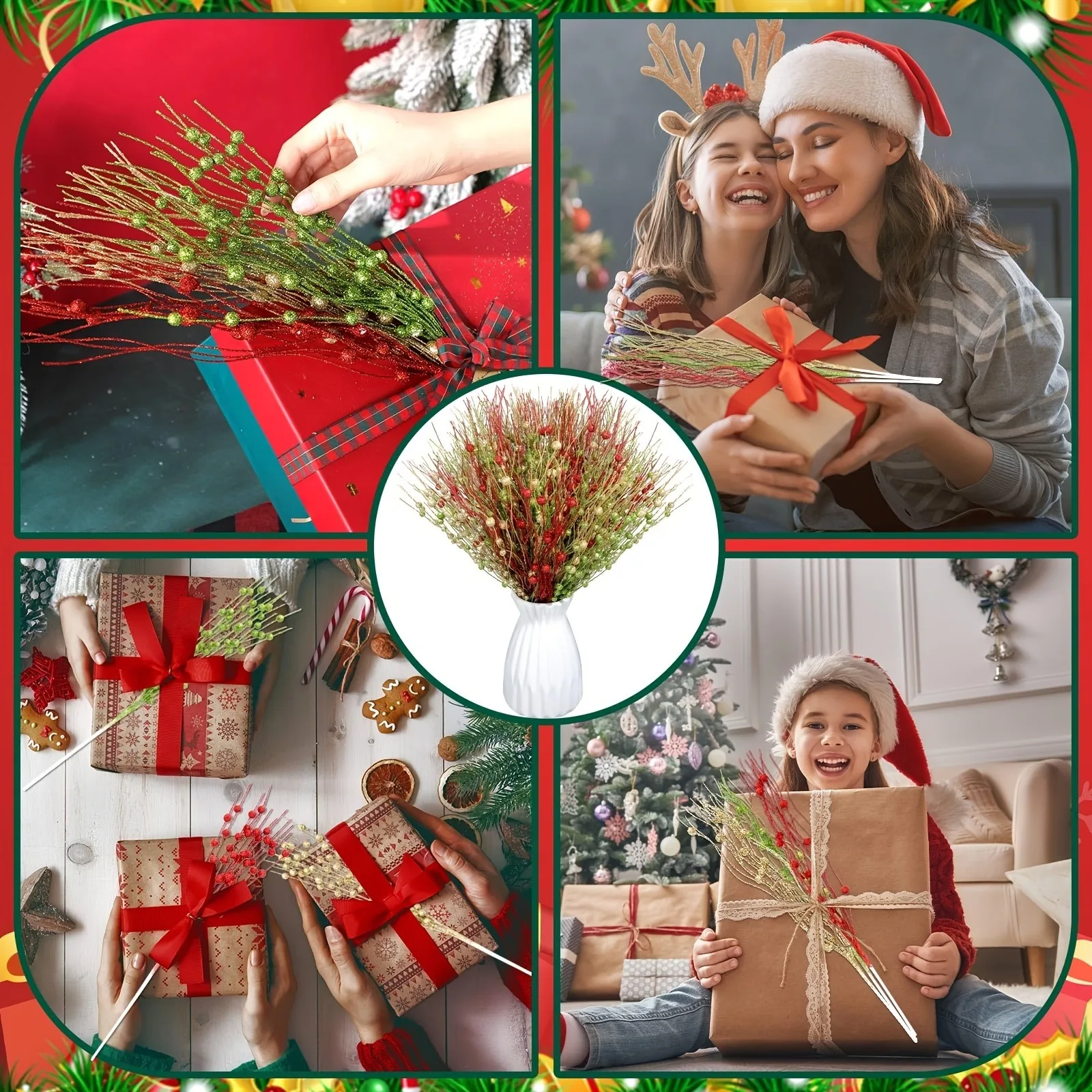 folia 49211 - Honingraat decoratie Classic XMAS Trees, kerstdecoratie set van 2, hoogte ca. 20 en 13 cm, opvouwbare kerstdecoratie voor binnen