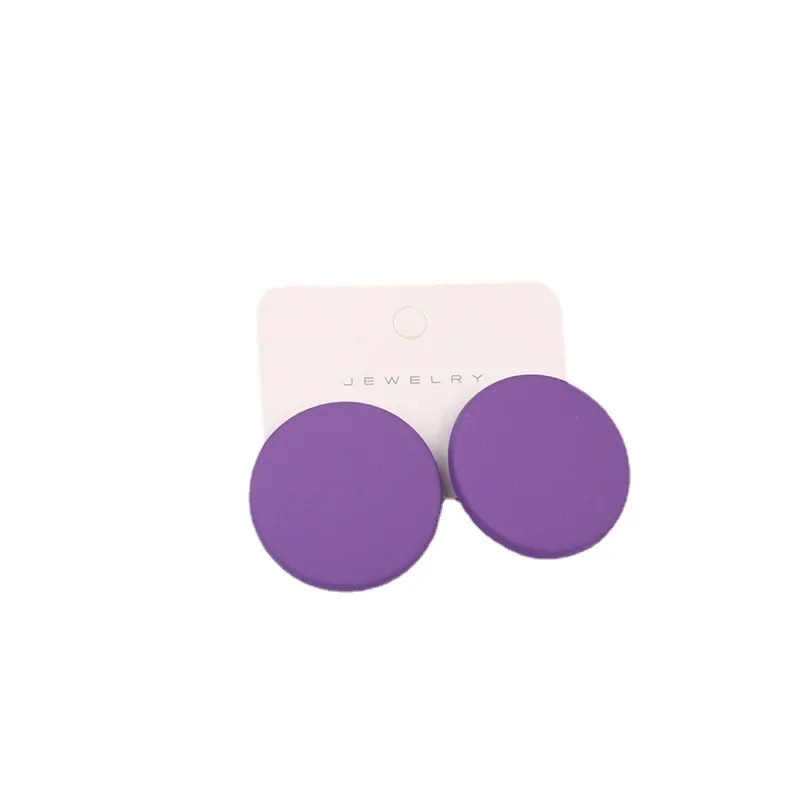 Acrylic Earrings Colorful Earrings Fashion Earrings 20-color Round Spray Paint For Women