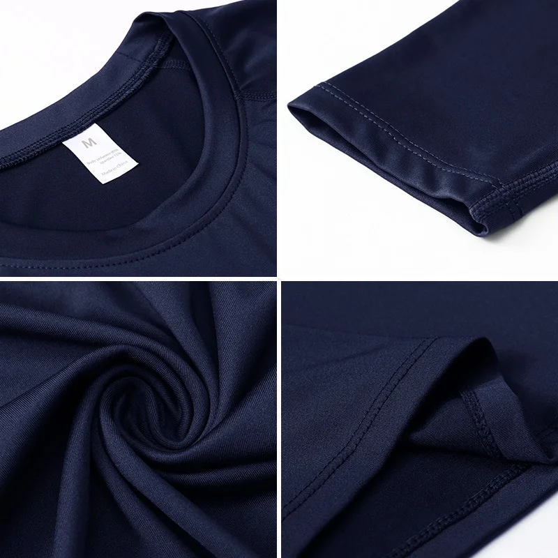 Camisas de compresión de manga larga para hombre, ropa interior atlética para entrenamiento, gimnasio, correr, secado fresco - Imagen 3