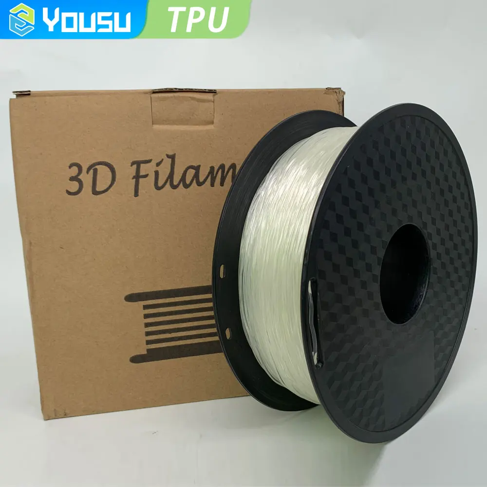 Yousu Flexible TPU Filament 1.75mm 95A 3D Printer Filament 1KG FDM 3D Printing Material For Most 3D Printers