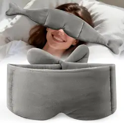 Ultra - Soft Stress - Relieving Light - Blocking Sleep Mask with Glass Beads for Enhanced Comfort (GRAY)