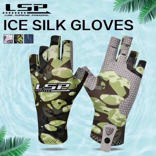 LSP Fishing Gloves Men Lightweight Half-finger Sun Protection Double Sided Breathable Anti-slip Outdoor Pesca Fishing Gloves