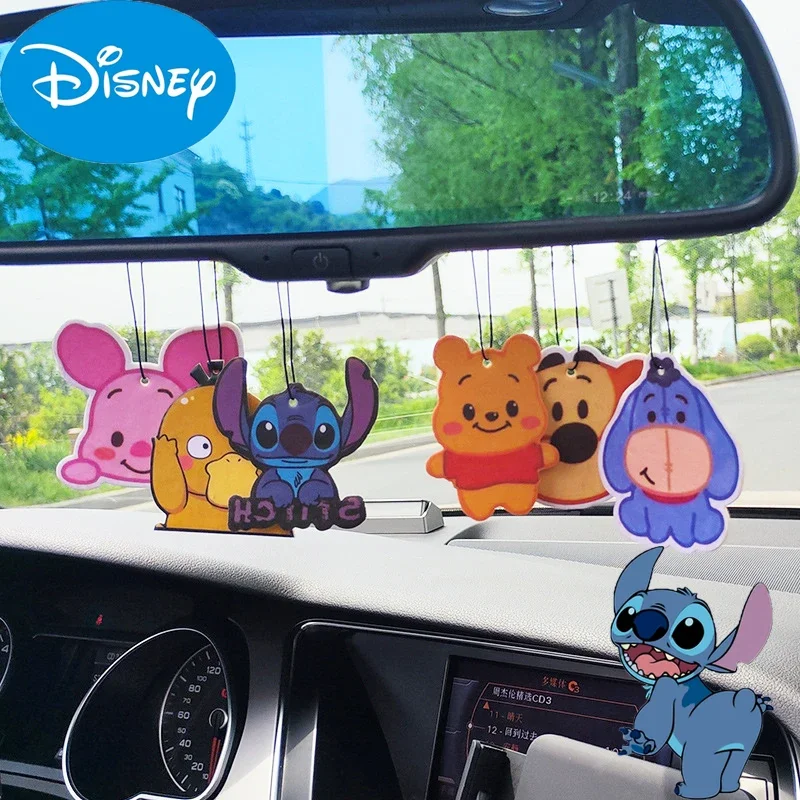 Disney Stitch Car Aromatherapy Cartoon Mickey Car Pendant Purifying Air Fragrance Tablet Portable Compact Deodorant Gifts