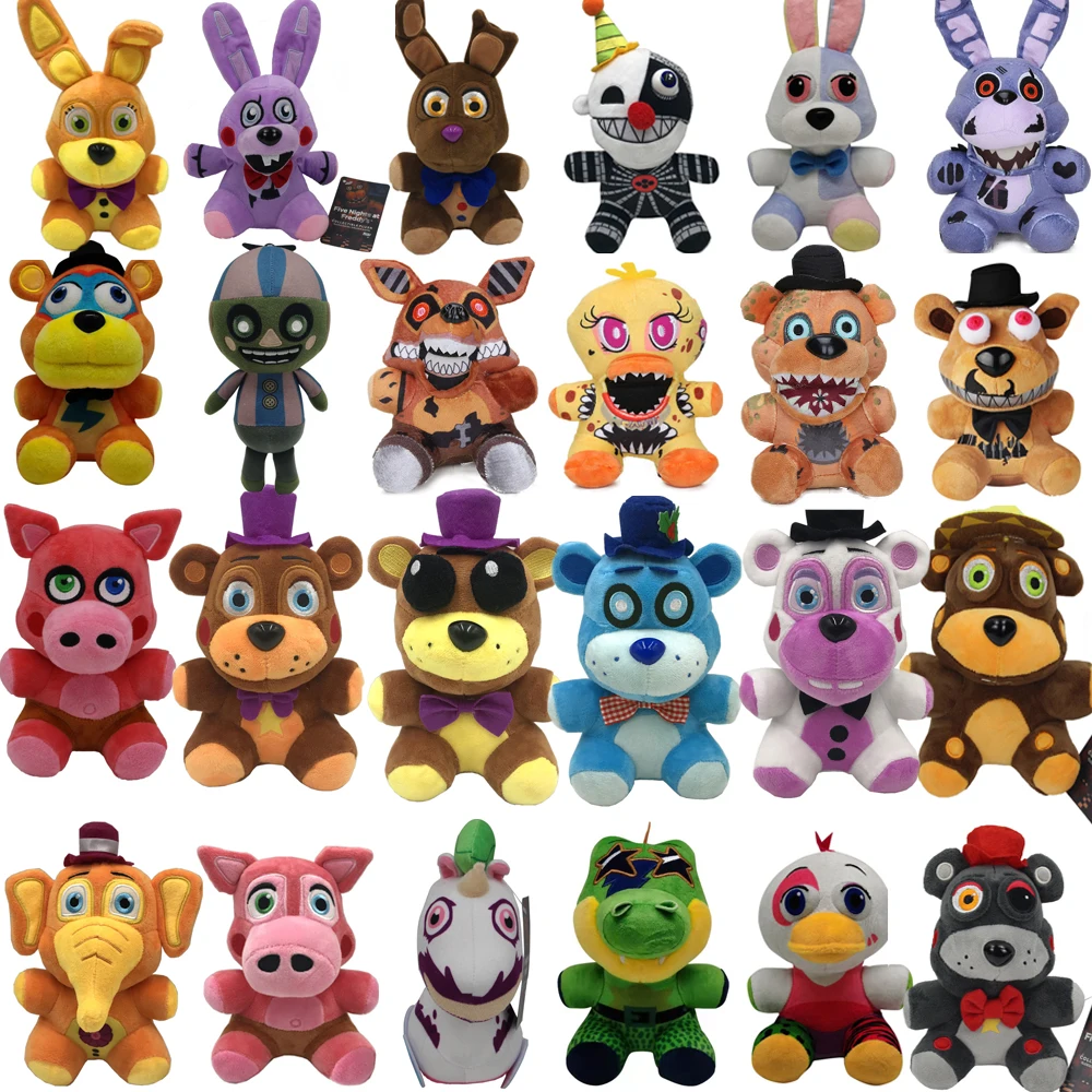 4pc/Set FNAF Doll Freddy Bonnie Foxy Action Figure PVC Movable Collection  Blacklight Chica Fazbear Bear Doll Figurine Model Toys - AliExpress