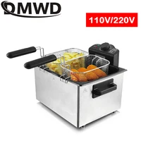 110V Stainless Steel Single Double Tank 5L Electric Deep Fryer Smokeless French Fries Chicken Frying Pot Grill Mini Hotpot Oven 1