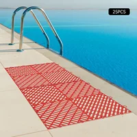 Tiles Interlocking 25PCS Red, Drainage Tiles 12x12x0.5 Inches, Deck Tiles Outdoor Floor Tiles, Outdoor Interlocking Tiles, Deck 1