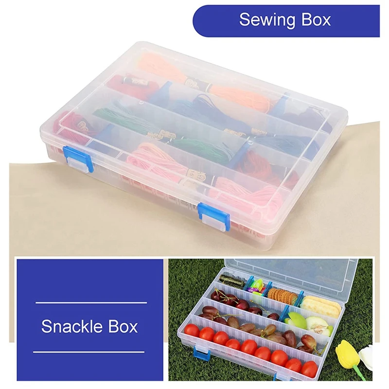 Tackle Box Snackle Box Compartment Organizer Box Container Bead Organizer  Storage Box With Blue Dividers Tackle Tray - AliExpress