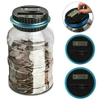 New Coin Storage Tank Intelligent Euro/USD Coin Storage Tank Pig Bank Deposit Box Cash Box Best Birthday Gift for Children