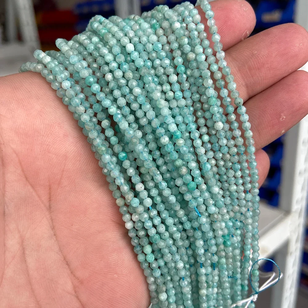 Natural Blue Gemstone Beads for Jewelry Making - Aquamarine, Amazonite, Apatite, Lapis, Turquoise Spacer Beads