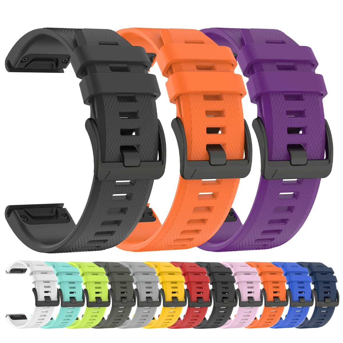 Durable QuickFit Rubber Watch Band Strap - 22mm & 26mm Options