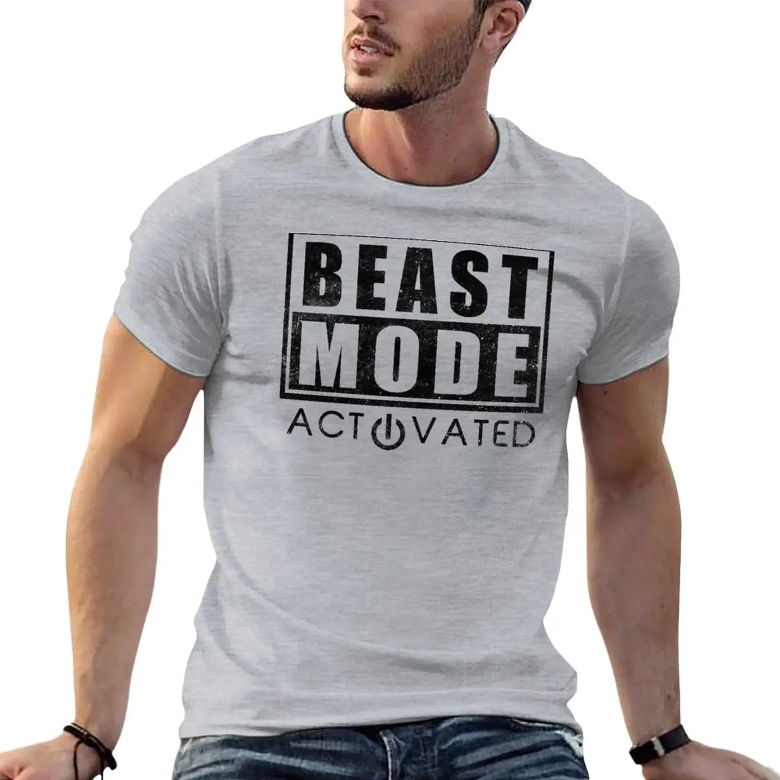 

Beast Mode Bodybuilding Gym Sports Motivation T-Shirt summer top customs sports fans men clothing