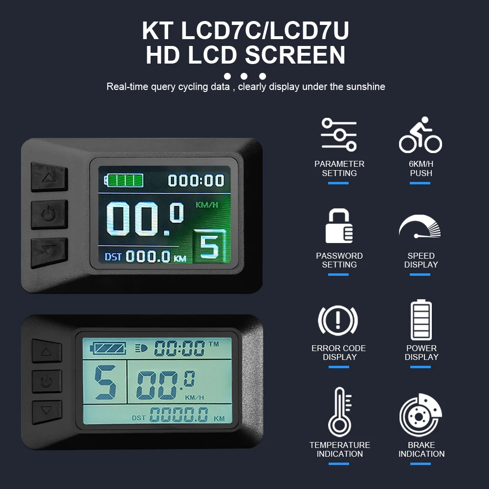 電動自転車用LikeBike電動自転車用LCDディスプレイ,防水,smプラグ付き