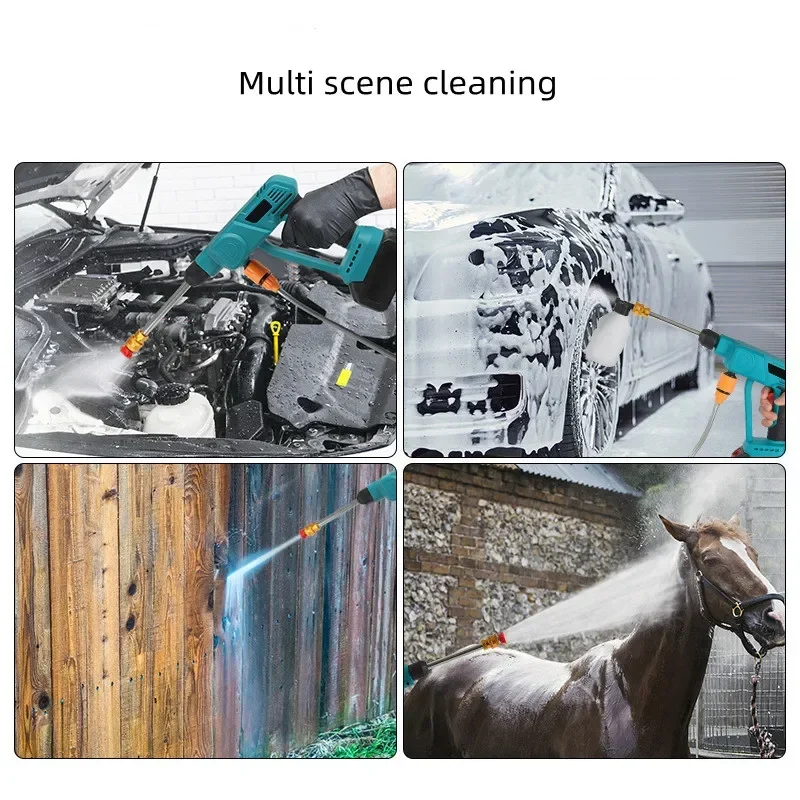 Wireless High Voltage Cleaning Machine 24V Water Gun Household Lithium Battery Charging Car Wash Spray Cleaning Pump Water Gun 2