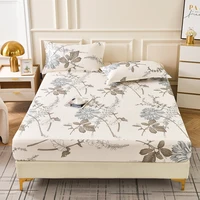 Skin-friendly Fitted Sheet Printed Bed Cover sabanas para cama Elastic Bedsheet Simple Style Mattress Cover (No Pillowcase) 1