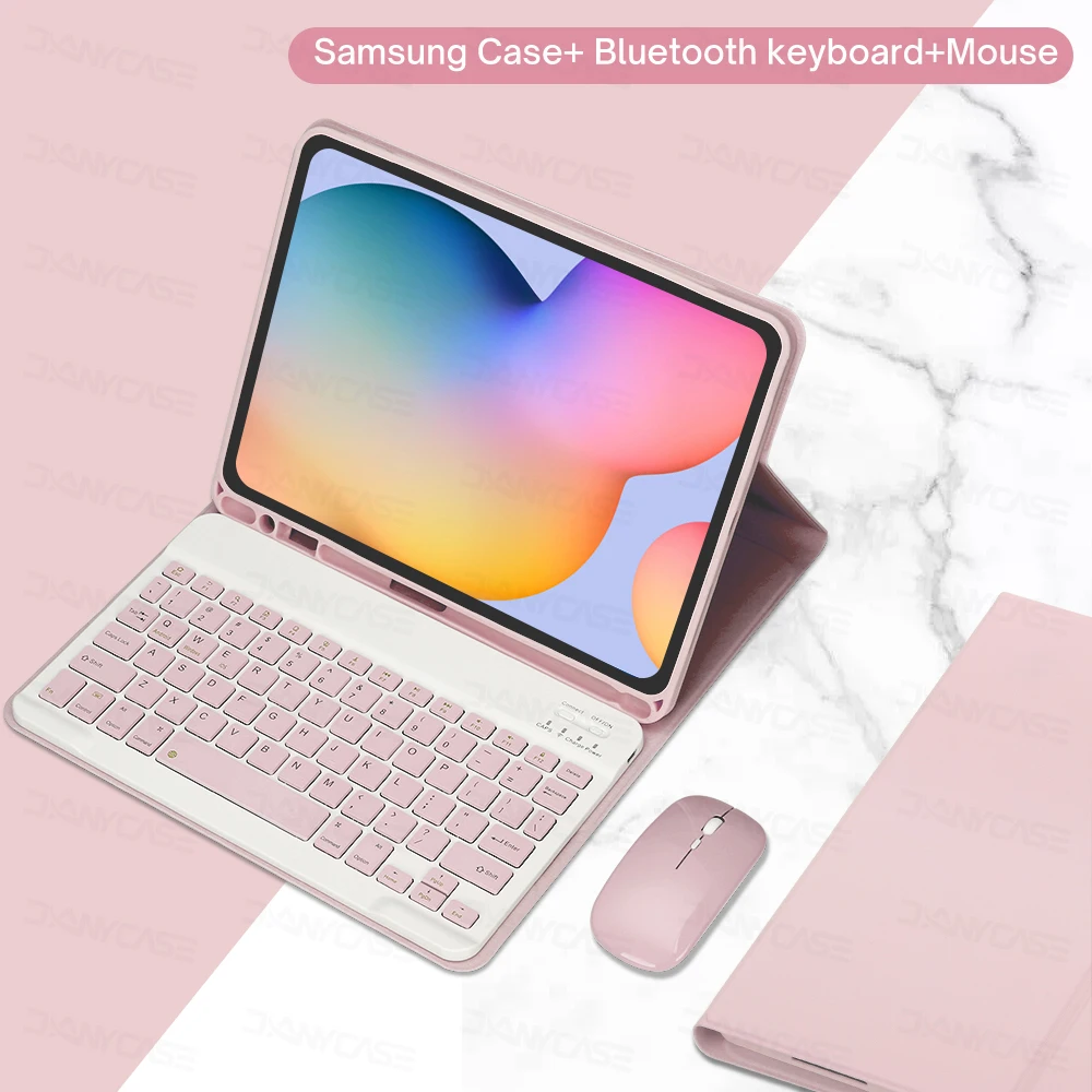 

For Samsung Galaxy Tab A8 10.5 S6 Lite 10.4 S7 S8 S9 11in S7 Plus S7 FE S8 S9 Plus 12.4 Case with Keyboard Funda Tablet Cover