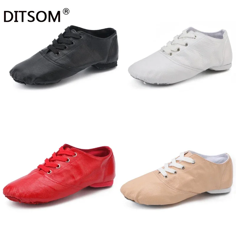 2024 Genuine Leather Dance Sneakers For Women Men Soft Breathable Sport Jazz Dance Shoes Ballet Yoga Gym Exercise Shoes 28-45 2