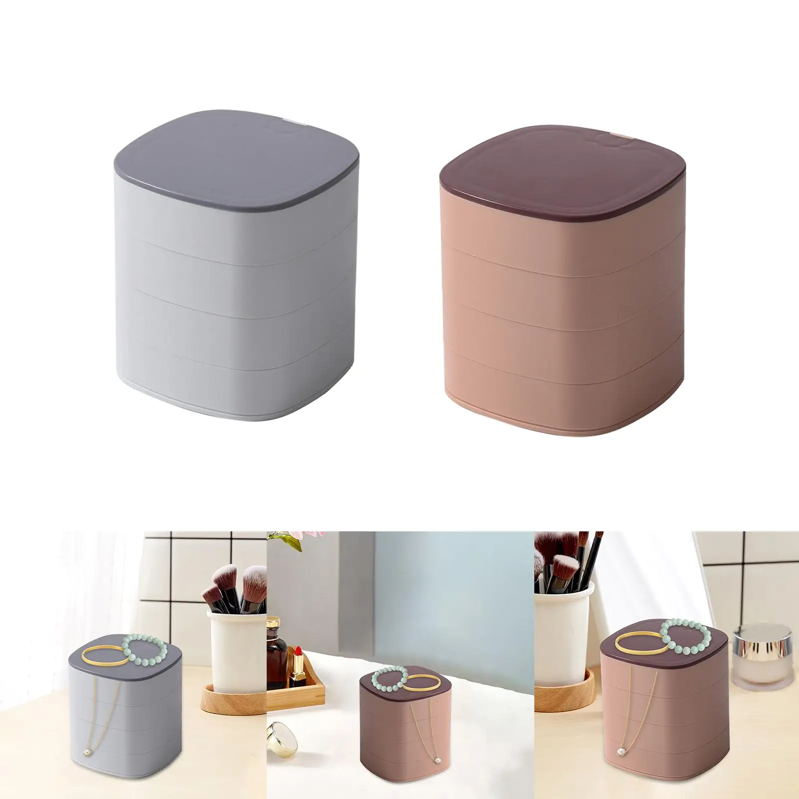 

Jewelry Organizer 360 Degree Rotating Jewelry Storage Holder Jewelry Case for Earrings Necklaces Ear Studs Bracelets Countertop