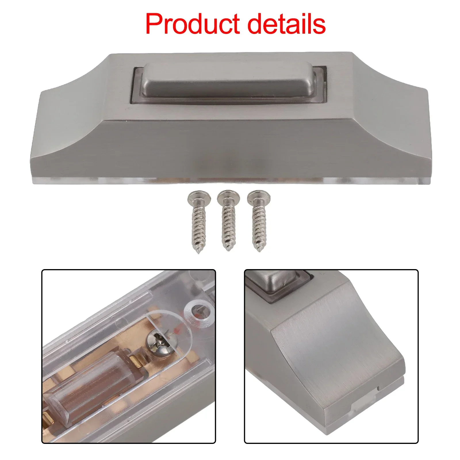 1pc Wired LED Lighted Doorbell Button Strong Heavy Duty Wall Mounted Door Bell Zinc Alloy Corrosion-Resistant Door Hardware