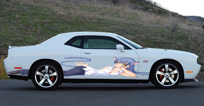 

Sexy Anime Stickers, Manga Theme Side Car Wrap, Full Color Car Vinyl Design, Anime Car Vinyl Decal, Large Vehicle Graphics, Anim
