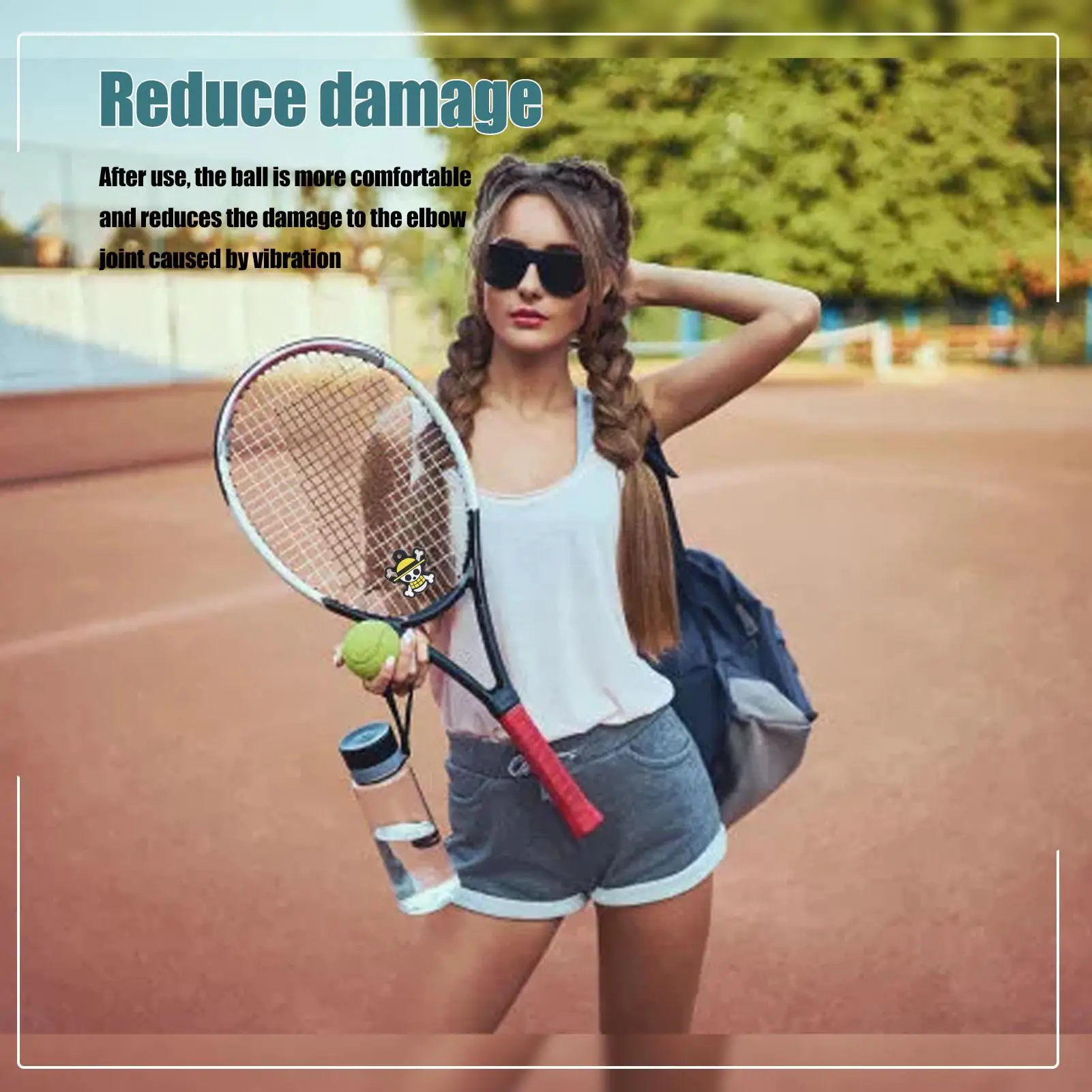 Silicone Tennis Racket Vibration Dampener-& Decorative Black Accessory for exercise