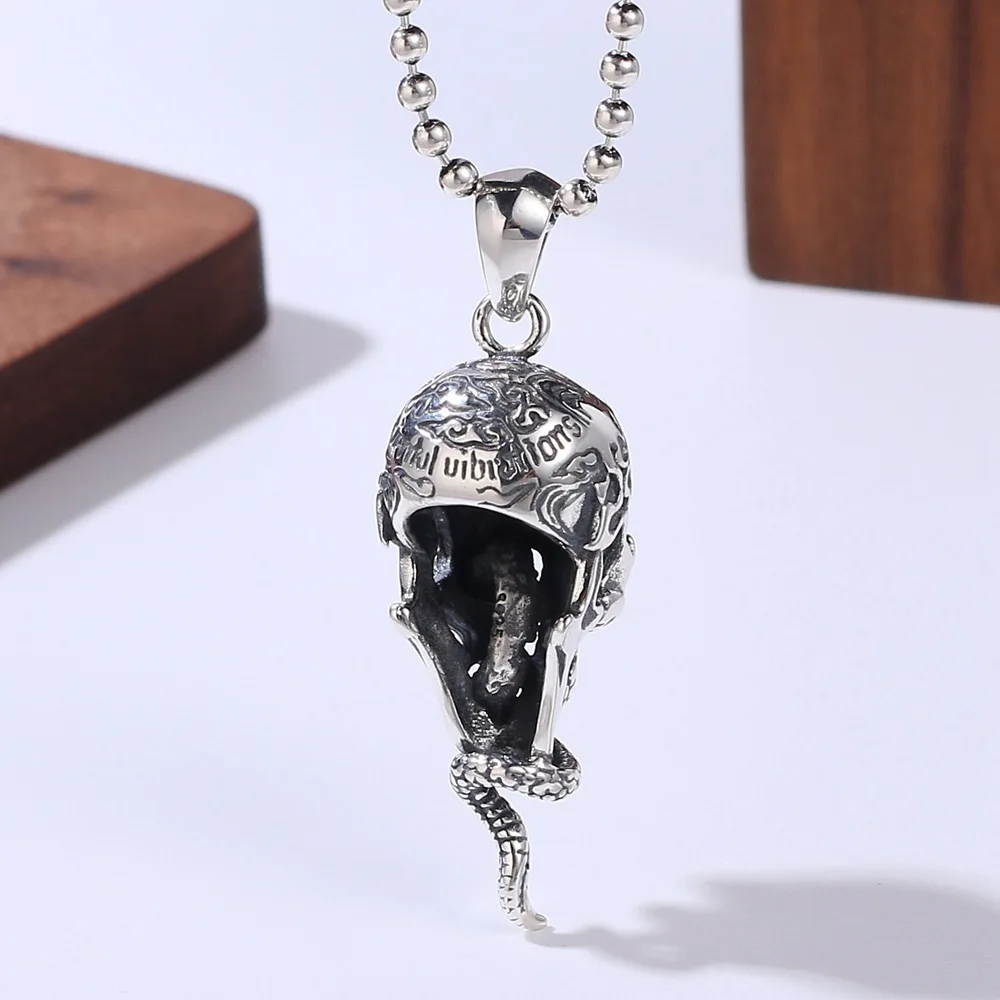 Vintage Fashion Personality Punk Skull Pendant Unisex Hip-hop Gothic Necklace Banquet Jewelry Accessories Gift
