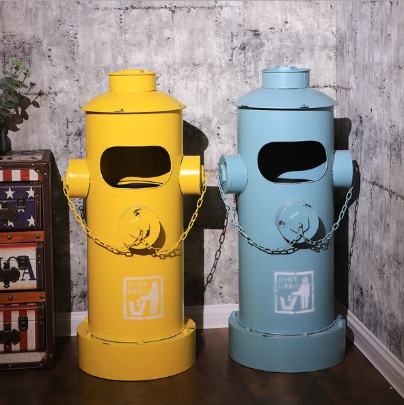 

Creative Design Home Decor Fire Hydrant Shape Colored Metal Trash Can