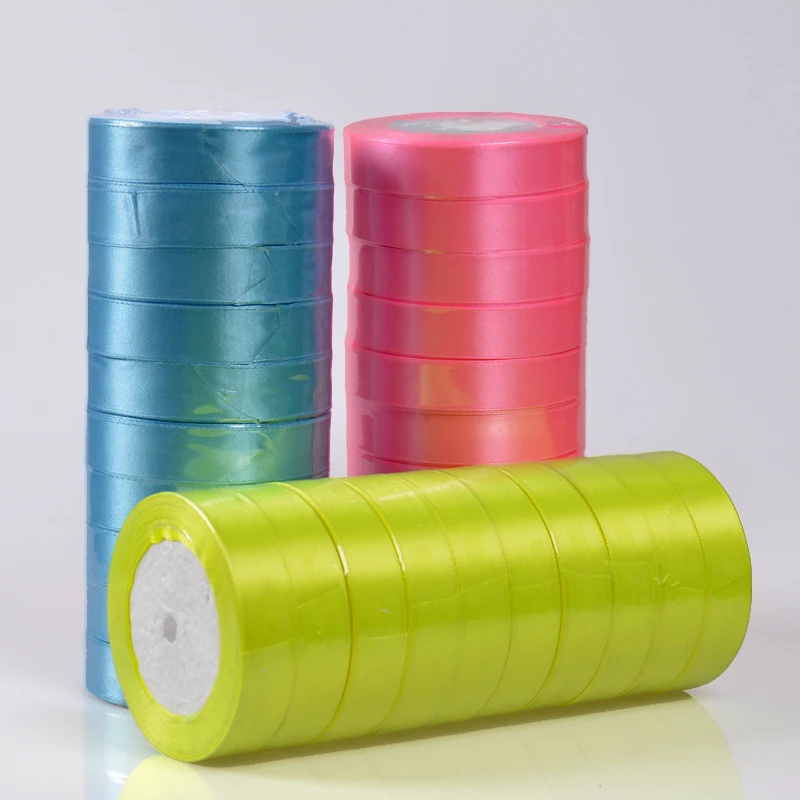 실크 새틴 리본 6mm 10mm 15mm 20mm 25mm 38mm 50mm, 25 야드/롤 크리스마스 할로윈 파티 선물 포장 장식 리본