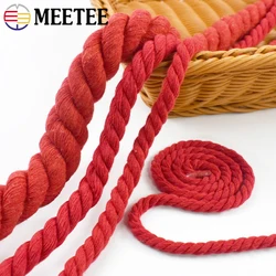 Versatile Red Twisted Cotton Cord for DIY Crafts and Accessories (Red - 12mm)