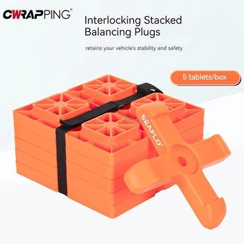 Heavy Duty RV Leveling Block RV Superimposed Board Flattener Block Trailer Trailer Escape Plate Trailer Wheel Stopper Anti-slip 1