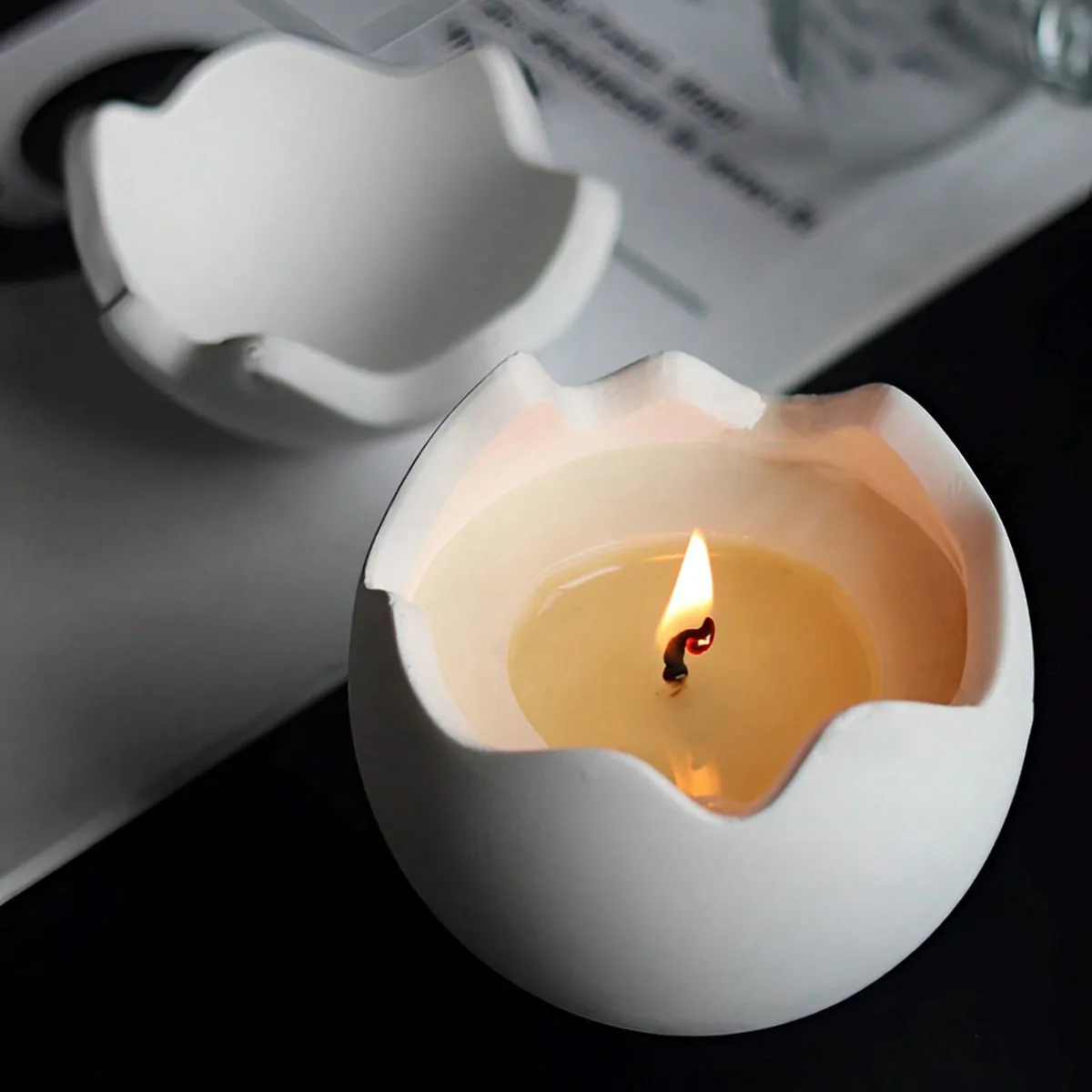 Egg Shape Candle Jar Silicone Molds Storage Box with Lid Epoxy Resin Mould Egg Candle Cup Decoration Gypsum Dripping Mold 1 set silicone mold