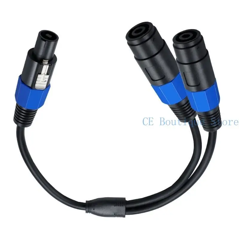 Speakon Splitter Cable 1 Male to 2 Female 2-Pole Speaker Cable Adapter Y-Split Professional Audio Connector for PA Sound Systems