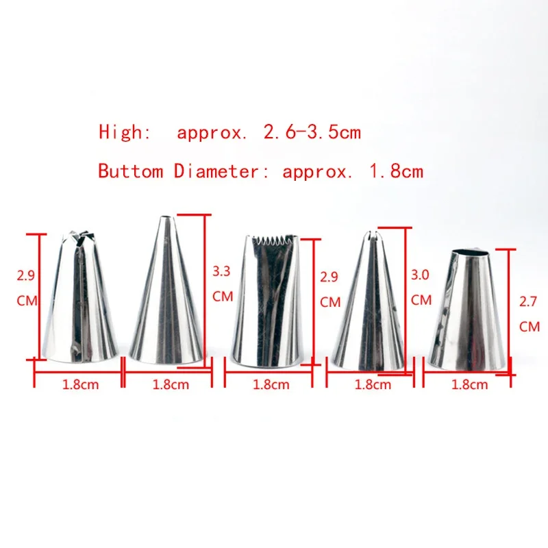 Cake Decorating Tip Set Cake Icing Nozzles Baking Nozzle Set Cake Decorating Nozzle Set 6/10/24/35Pcs/Lot New Qualified Cake Decorating Icing Piping Nozzles Large Stainless Steel Pastry Tips Set Kitchen Baking Tools