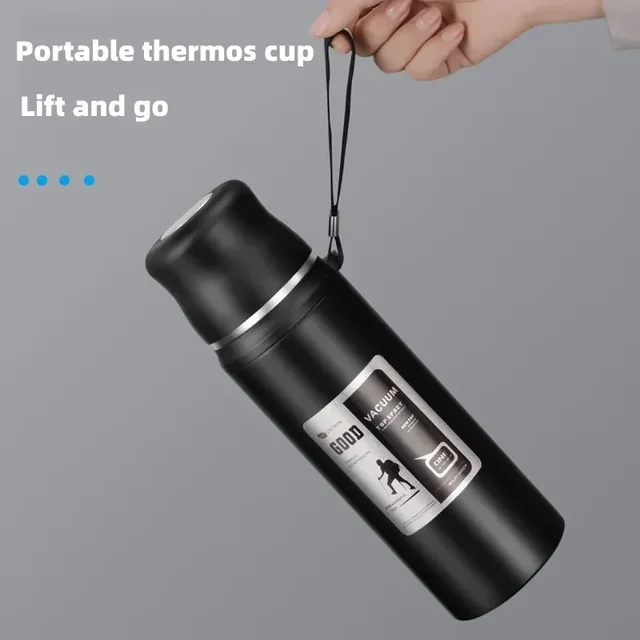 Large Capacity Stainless Steel Water Bottle With Lid Cup Coffee Vacuum Flask Outdoor Travel Thermal Cup Leakproof Thermos Bottle 2