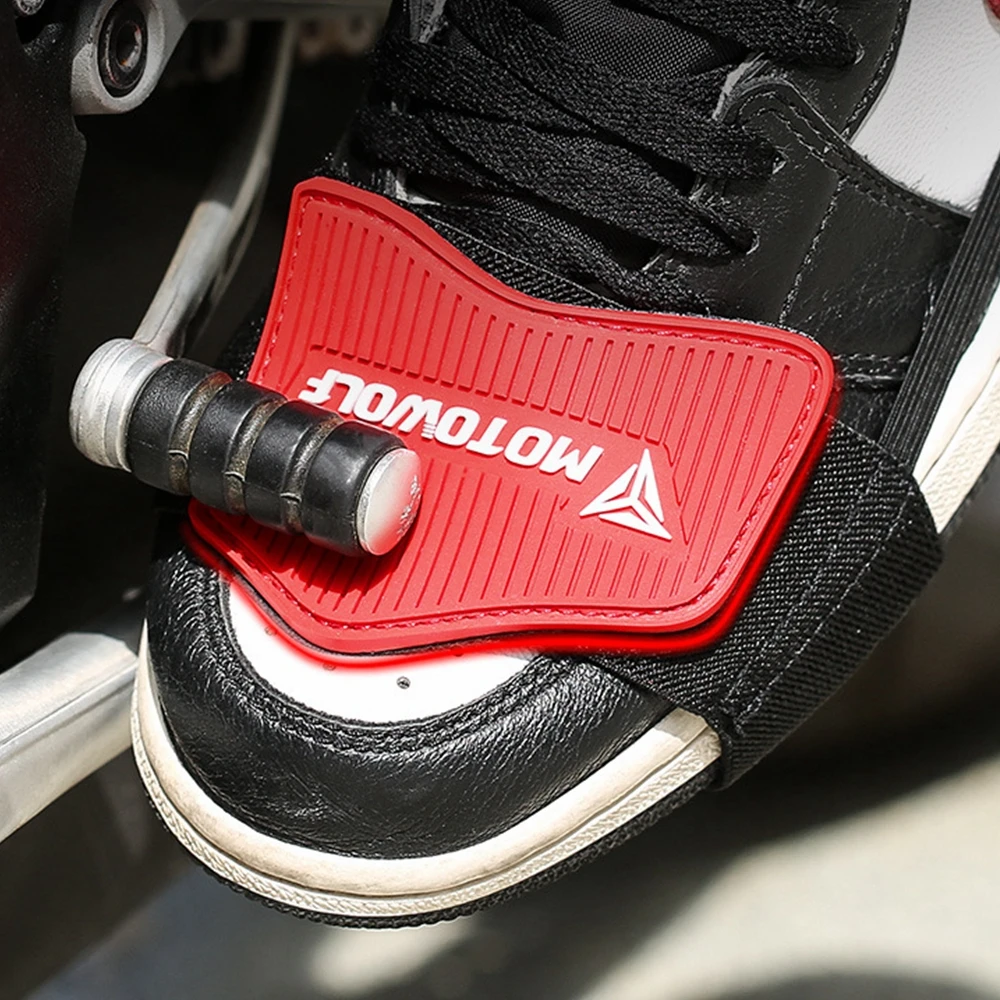 Motorcycle boot protector gear shift cover red black