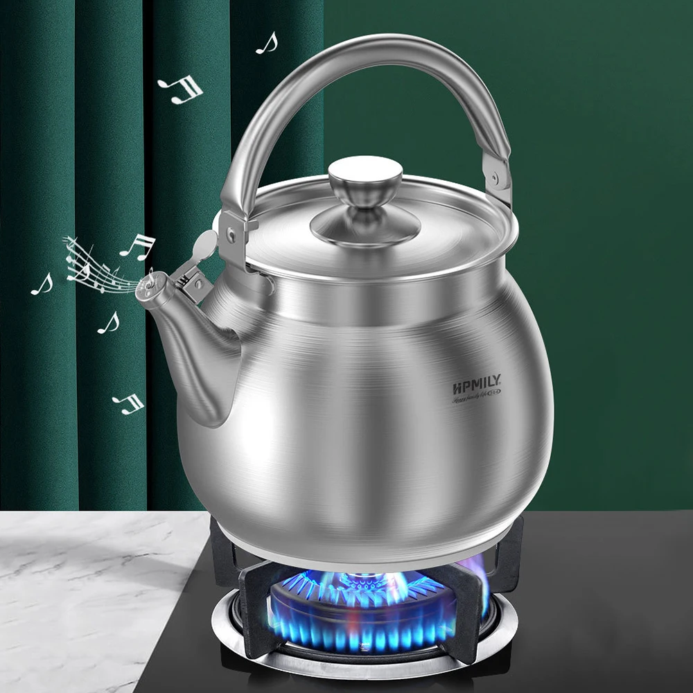 304 Stainless steel boiling water kettle, Large capacity stew soup jar , Safety whistle teakettle for induction cooker, 5.5L