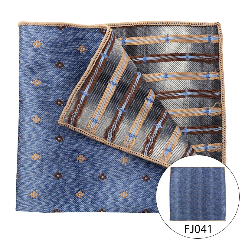 Pocket Square Silk Jacquard Woven Red Orange Handkerchief Fashion Men Suit Pocket Hanly Wedding Business Party Suit Set Handker