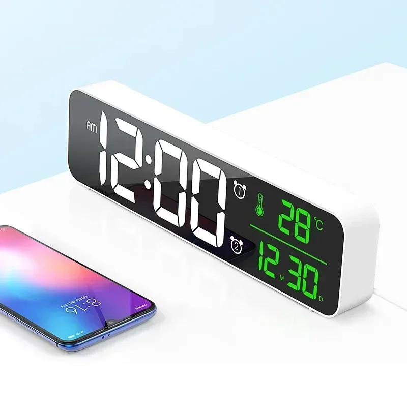 

USB-часы, комнатные часы, будильник, украшение, дисплей для настольного компьютера, зеркальная температура для гостиной
